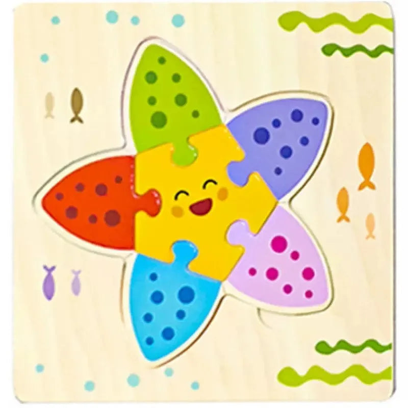 Wooden 3D Puzzles Tangram Shapes Learning Educational Cartoon Animal Intelligence Jigsaw Toys For Children Gift