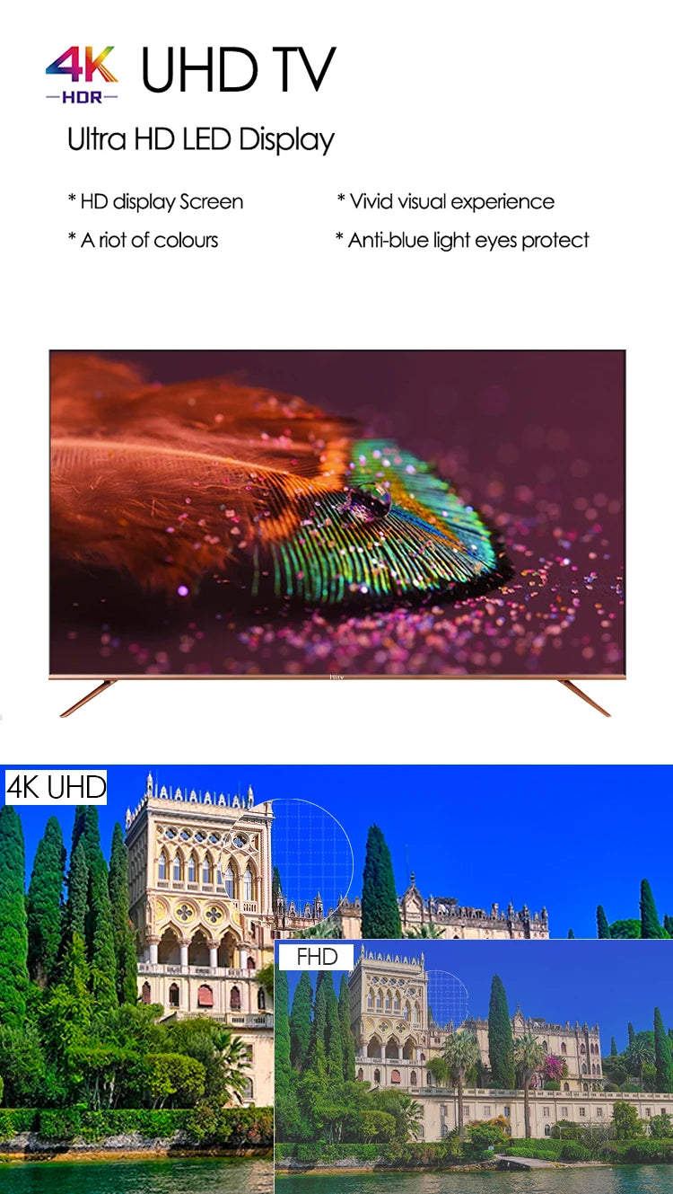 Full Display LED TV 50inch 4K Ultra HD WebOS Android TV 55 65 75 Inch Smart TV