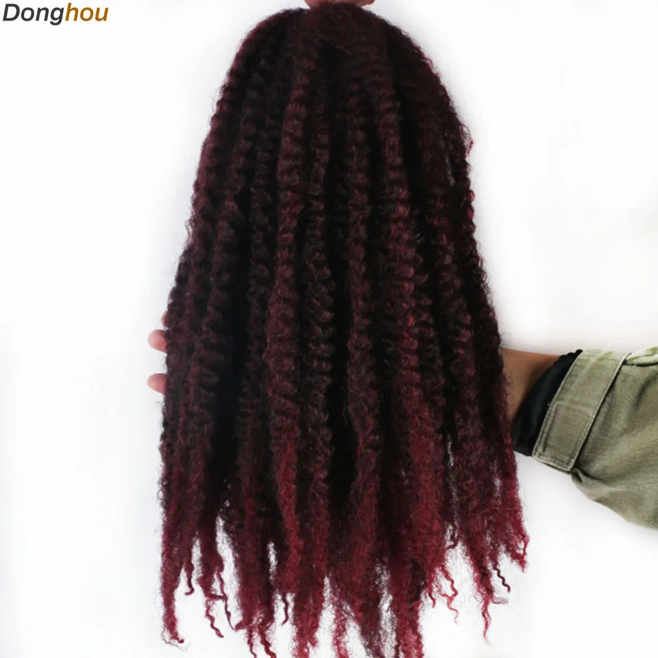 DONGHOU Marley Twist Braiding Hair — 18" Synthetic Afro Twist for Faux Locs & Crochet (1–6 Packs)