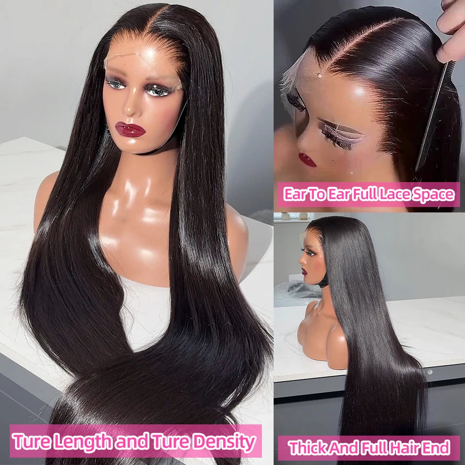 Rosabeauty 30 40 Inch Straight Human Hair Wigs Hd Lace Wig 13x6 Human Hair Bone Straight Lace Frontal Human Hair Wigs For Women