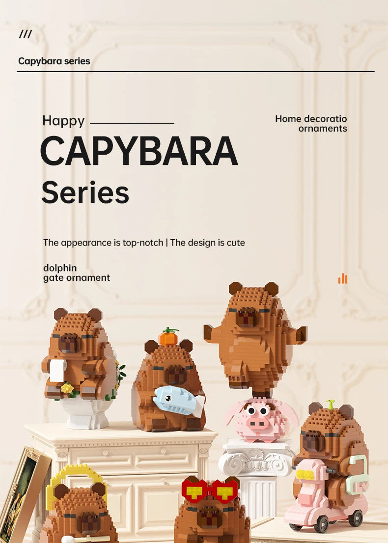 "Capybara Building Blocks Set - Cute Water Guinea Pig DIY Model | Fun STEM Toy for Kids & Adults"