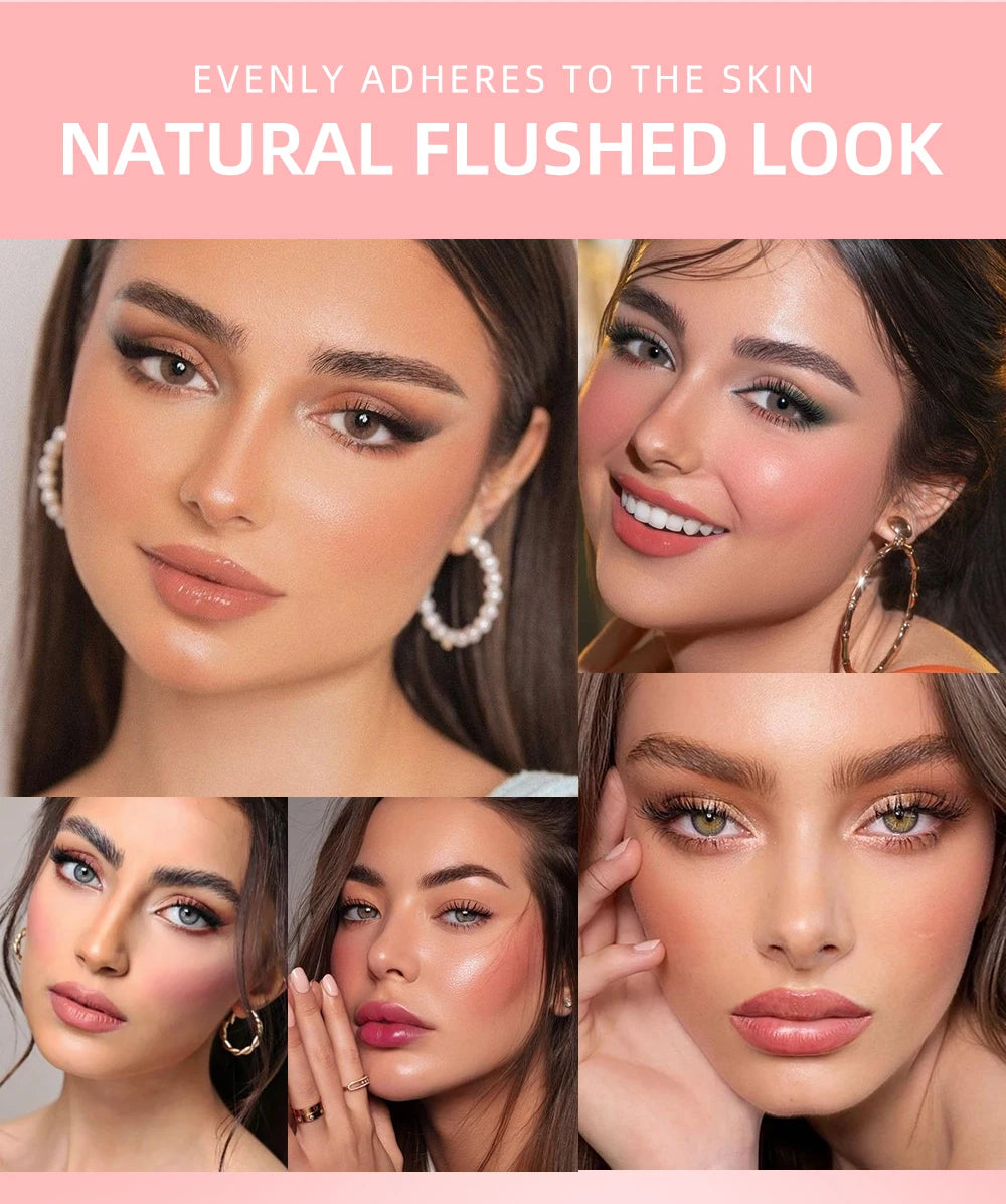 QIBEST Cushion-Applicator Liquid Blush (Waterproof, Soft-Matte)