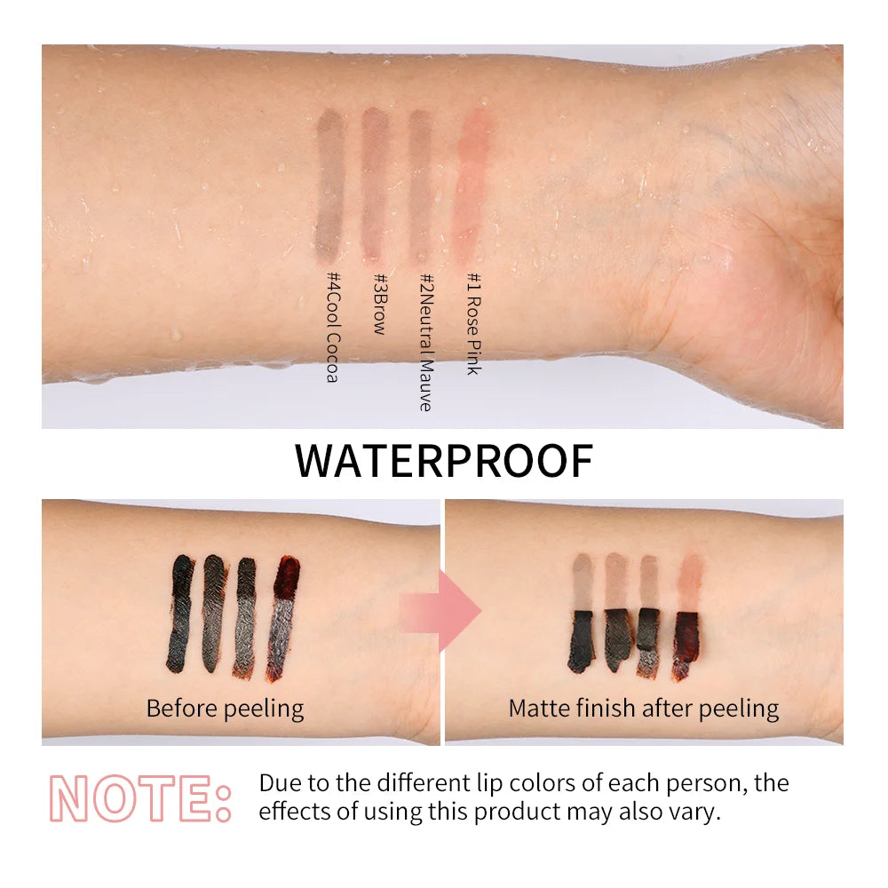 ibcccndc Waterproof Peel-Off Lip Liner & Tint (4 Colors, Long-Lasting Matte)
