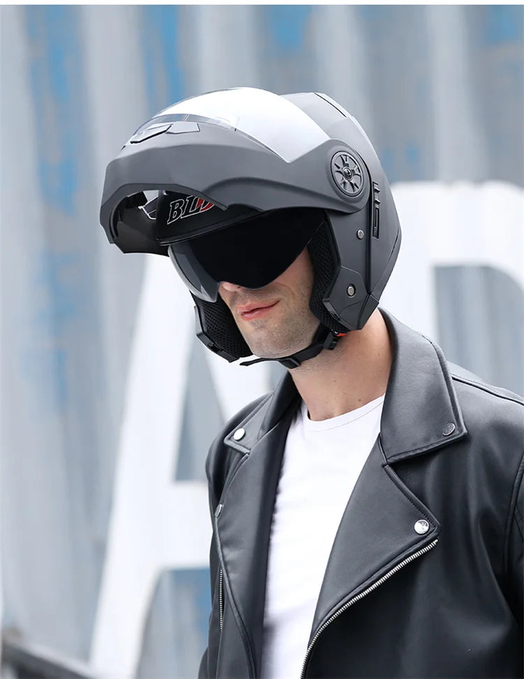 BLD Modular Flip-Up Motorcycle Helmet (DOT, Dual Lens) – Unisex, 1.1 kg