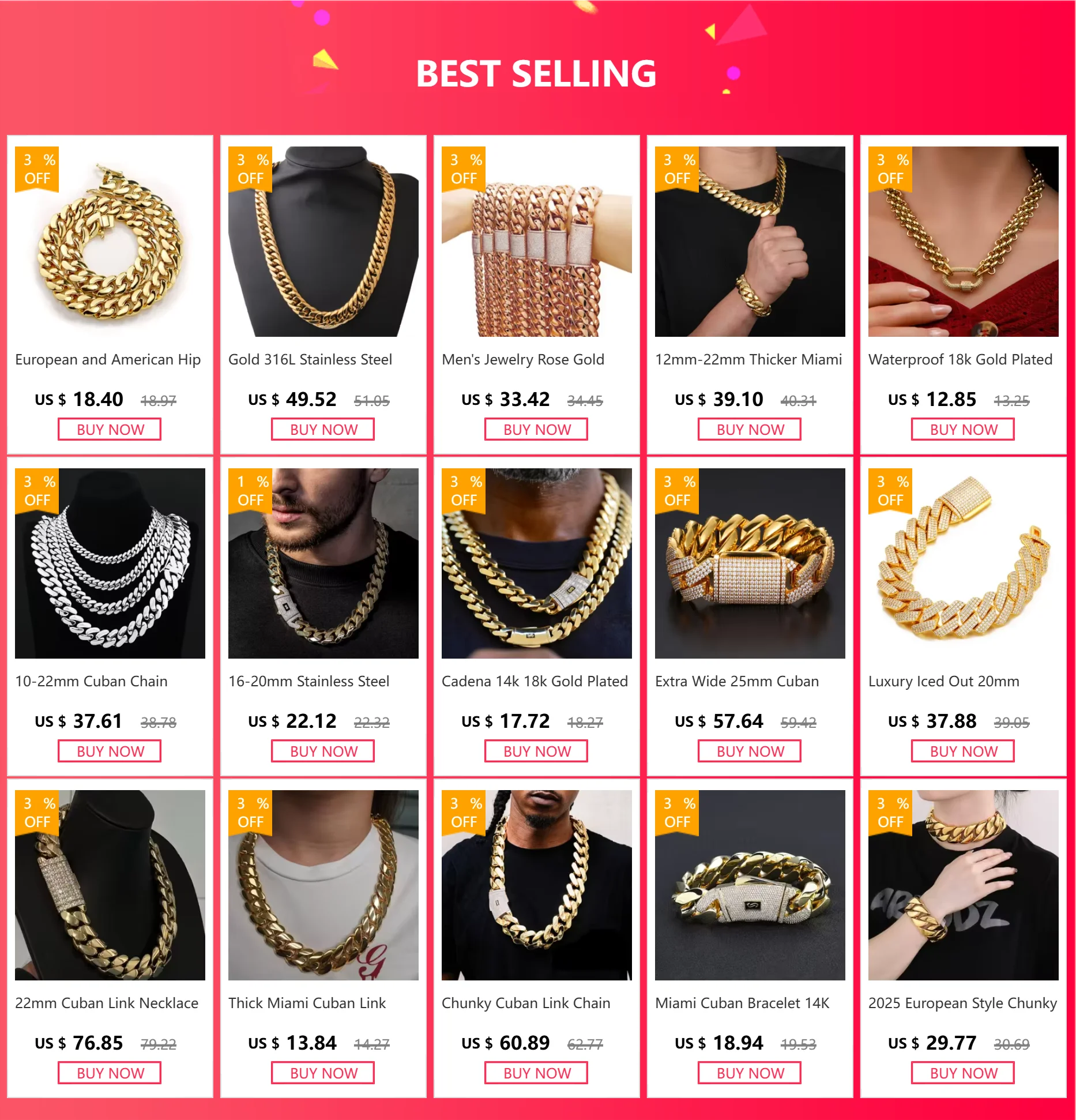 2025 Luxury Gold-Plated Chunky Chain Necklace | Stainless Steel Carabiner Design with Zircon Charms