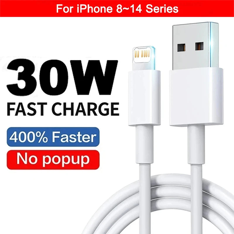 PD 30W USB Cable For Apple iPhone 15 14 13 12 11 Pro Max 7 8 Plus XS X XR Fast Charging USB C Cable Charge Date Wire Accessories