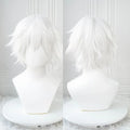 Anime Kaneki Ken Cosplay Wigs Short White Fluffy Wigs Eye Patch Heat Resistant Synthetic Hair Party Role Play