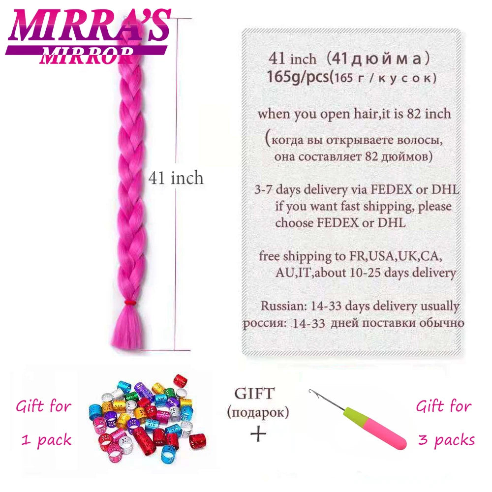 Synthetic Long Jumbo Braids Hair 82 Inch Pure Braiding Hair Extensions Afro Fake Hair High Temperature Fiber Box Braid