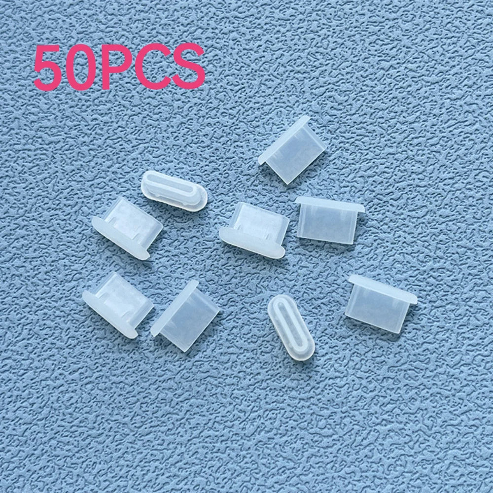 10/30/50PCS Type-C Silicone Dust Plugs Phone USB Charging Port Protector   Cover Type C Anti-dust Cap for Samsung Xiaomi Huawei