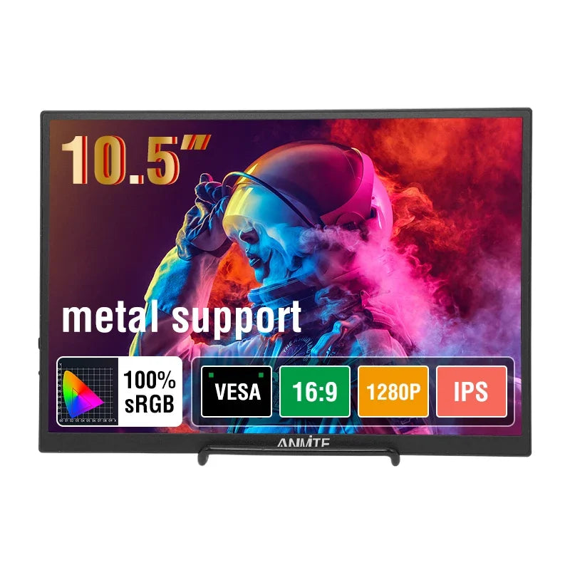 Anmite 10.5-Inch Portable Monitor 1280P HDR | 16:10 IPS Display