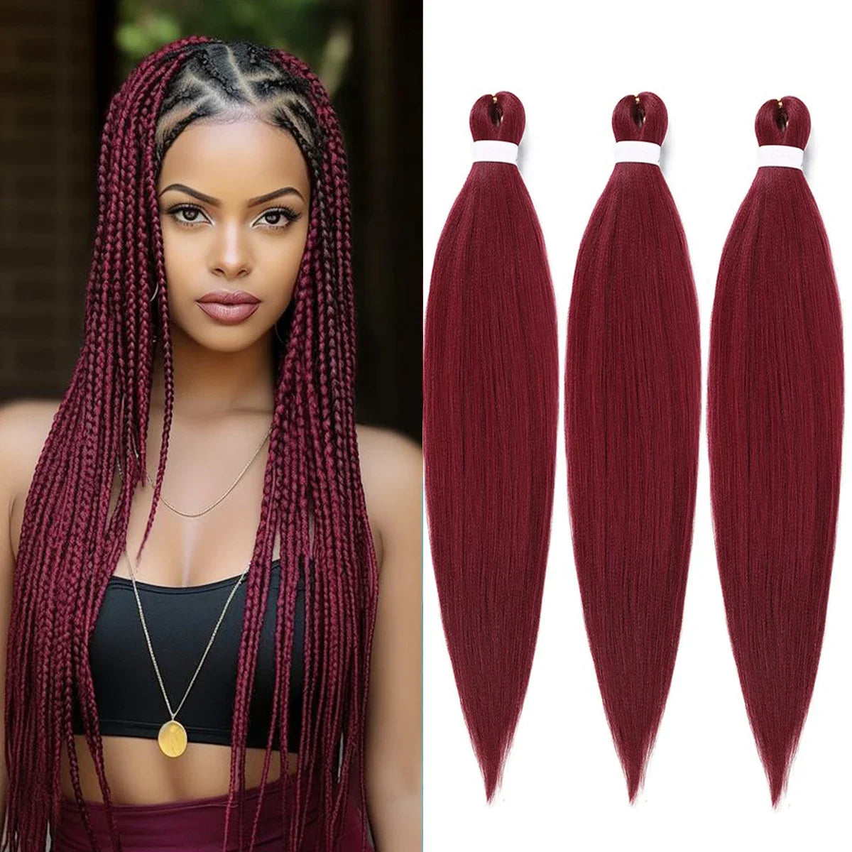 Sheila Beauty Pre-Stretched Braiding Hair — Soft Yaki Jumbo EZ Crochet Extensions (3-Strand Pack)
