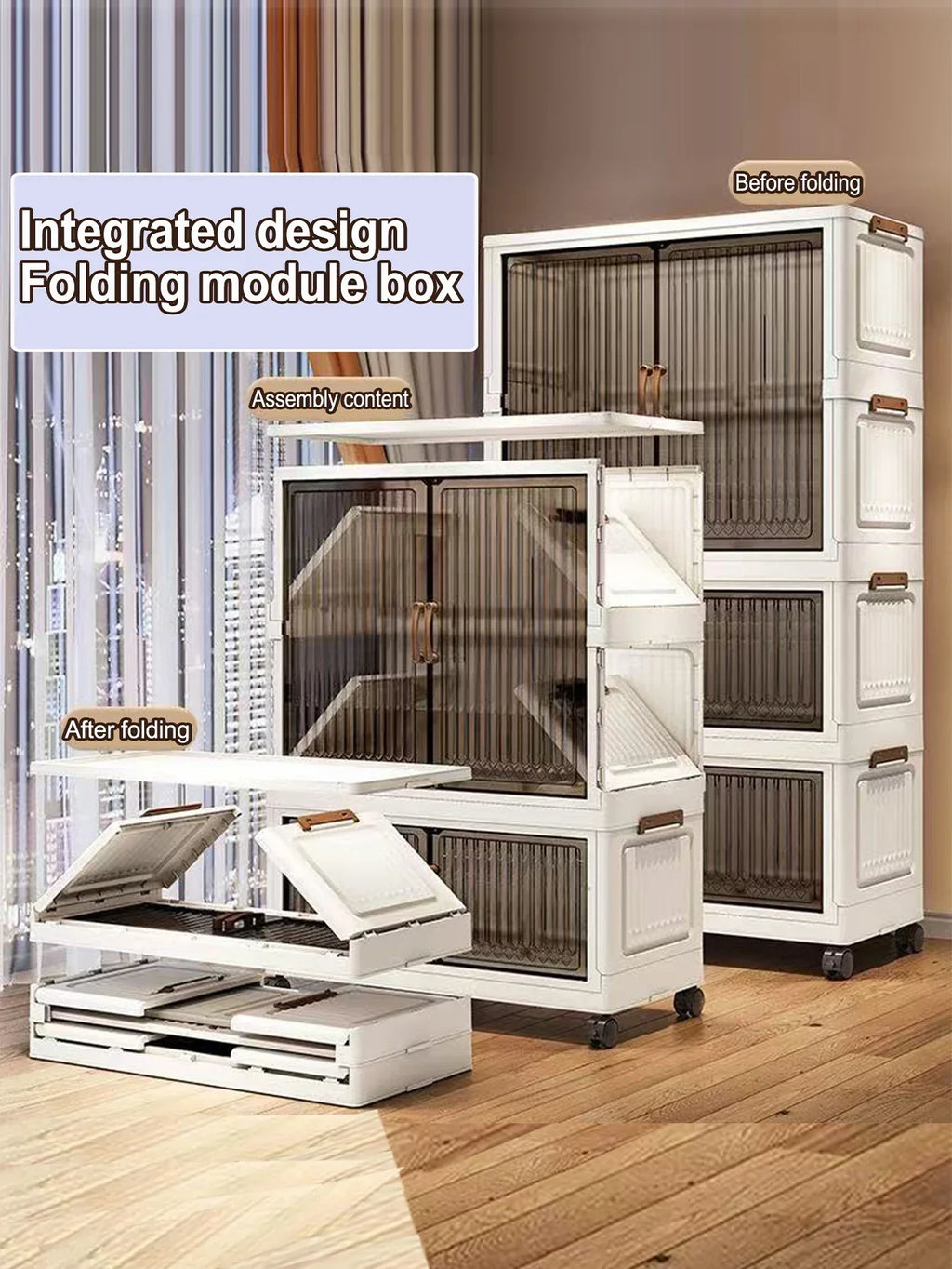 Multifunction Folding Storage Cabinet Dustproof Wardrobe Sundries Cabinet Closet Organizer Locker Storage Box