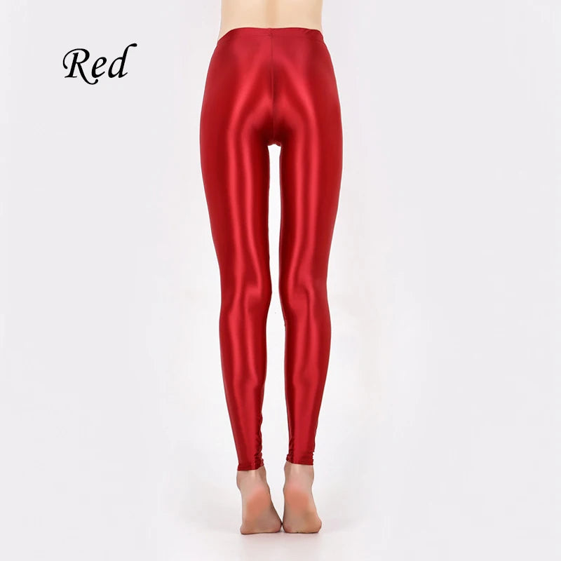 GlossFit™ Satin Shiny Leggings — High-Waist Slim Glossy Yoga Pants for Women
