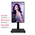 Touch Screen 32 Inch Smart TV Broadcast Live Device Rotatable Movable Monitor for Fitness Gaming interactive with Floor Stand