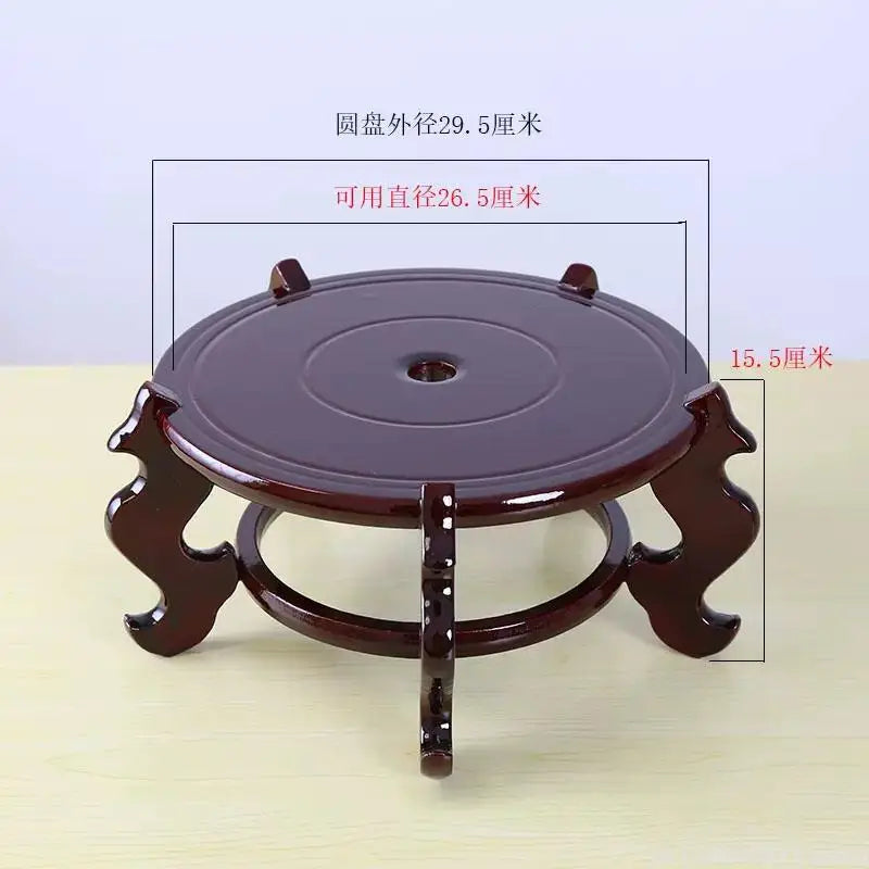 Natural Solid Wood Pedestal Crafts Vase Flower Pot Bonsai Plant Decorative Shelves Greenhouse Shelf Kitchen Wooden Display Stand