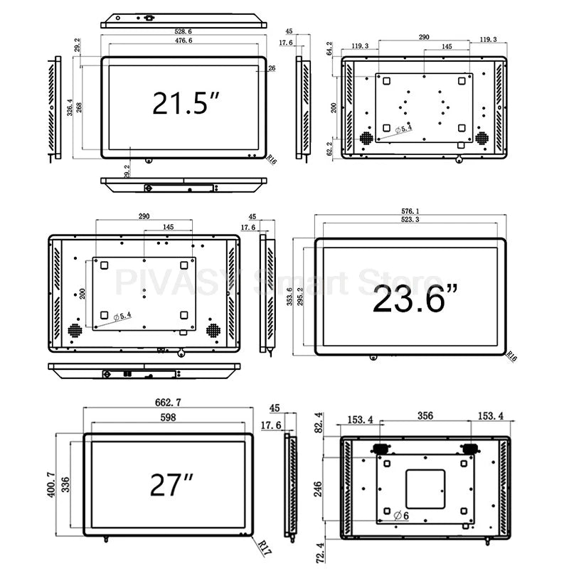 Wall-mounted HD Screen TV 21-27 Inch Advertising Device Display Monitor for Office Business Commercial publicity economic LCD