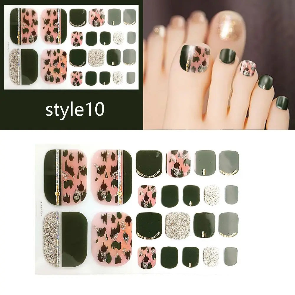 Beauty & Health False Nails Stripe Self-adhesive Waterproof Foot Decorations Manicure Decals Fresh Style Toe Nail Stickers