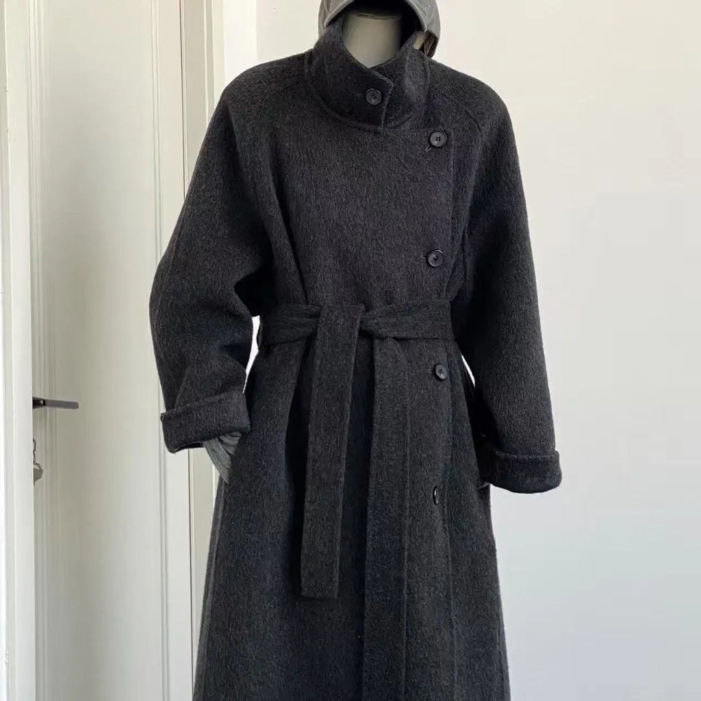 Deep Winter Stand Up Collar Woolen Coat For Women 2025 Winter New Style Woolen Coat Small, Unique, Super Good-Looking, Thick