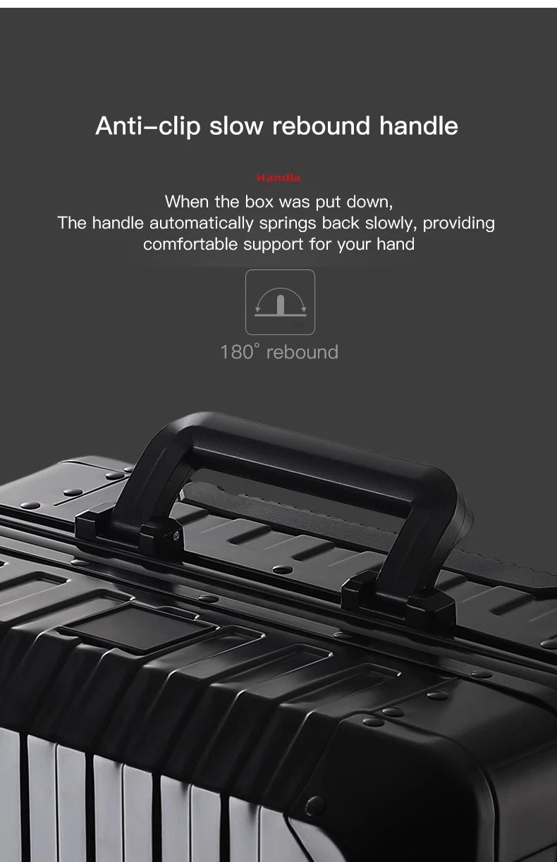 20"24"28" Inch Aluminum Trolley Suitcase Waterproof Metallic Cabin Luggage Trolly Bag With Wheels