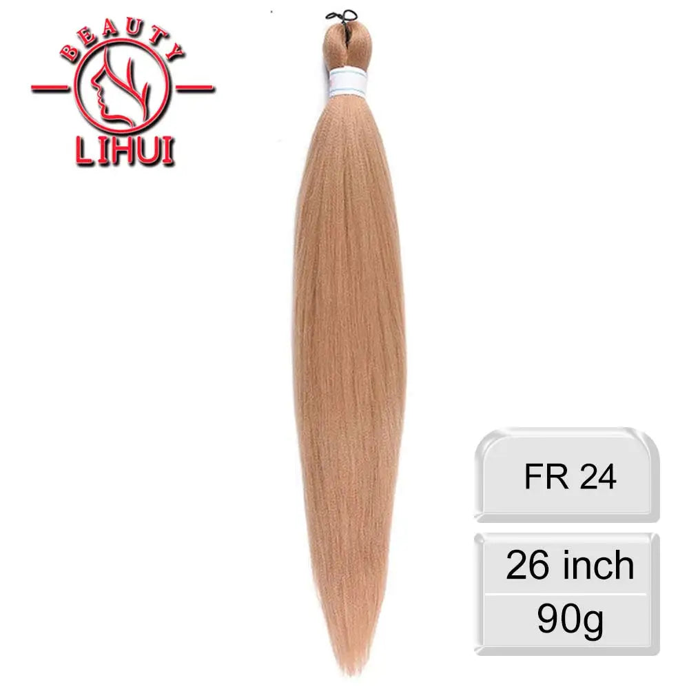 LIHUI Pre-Stretched Jumbo Braids — 26" 90 g Synthetic (Red/Pink, Frosted Colors)