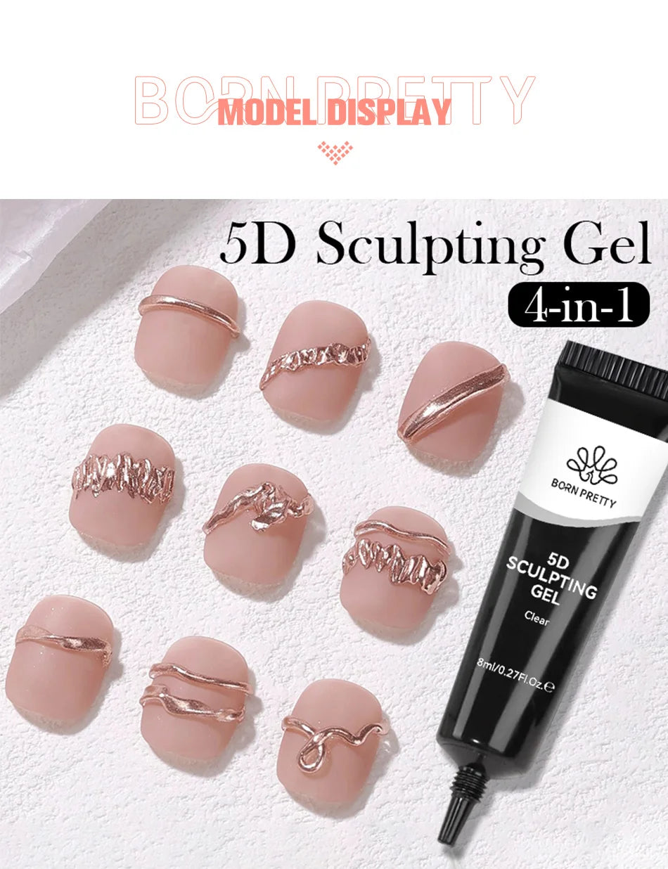 BORN PRETTY 5D Sculpting Nail Gel (8ml) – Emboss & Carve 3D Designs
