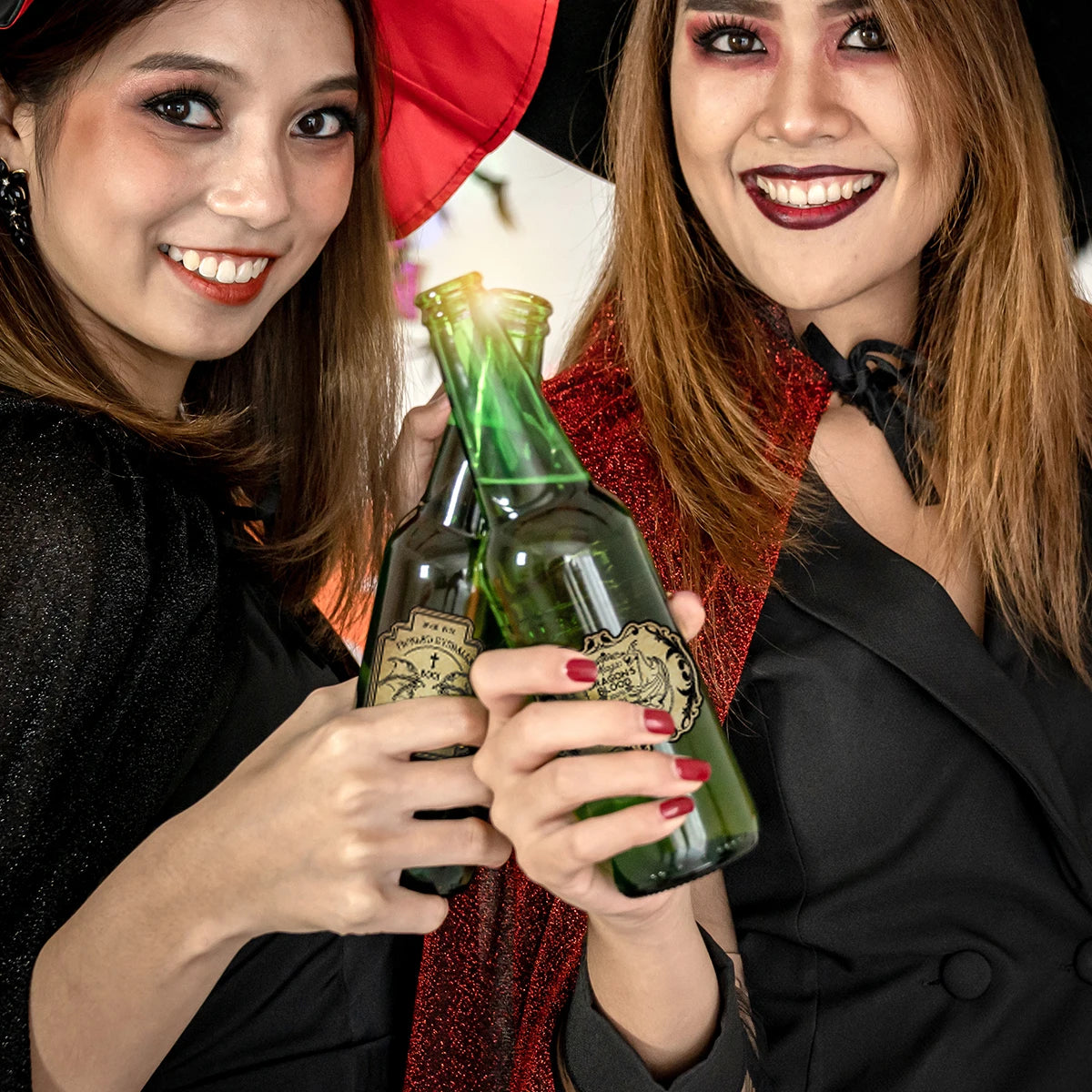 12/24PCS Halloween Retro Gothic Wine Bottle Labels – Vintage Witch Potion Stickers