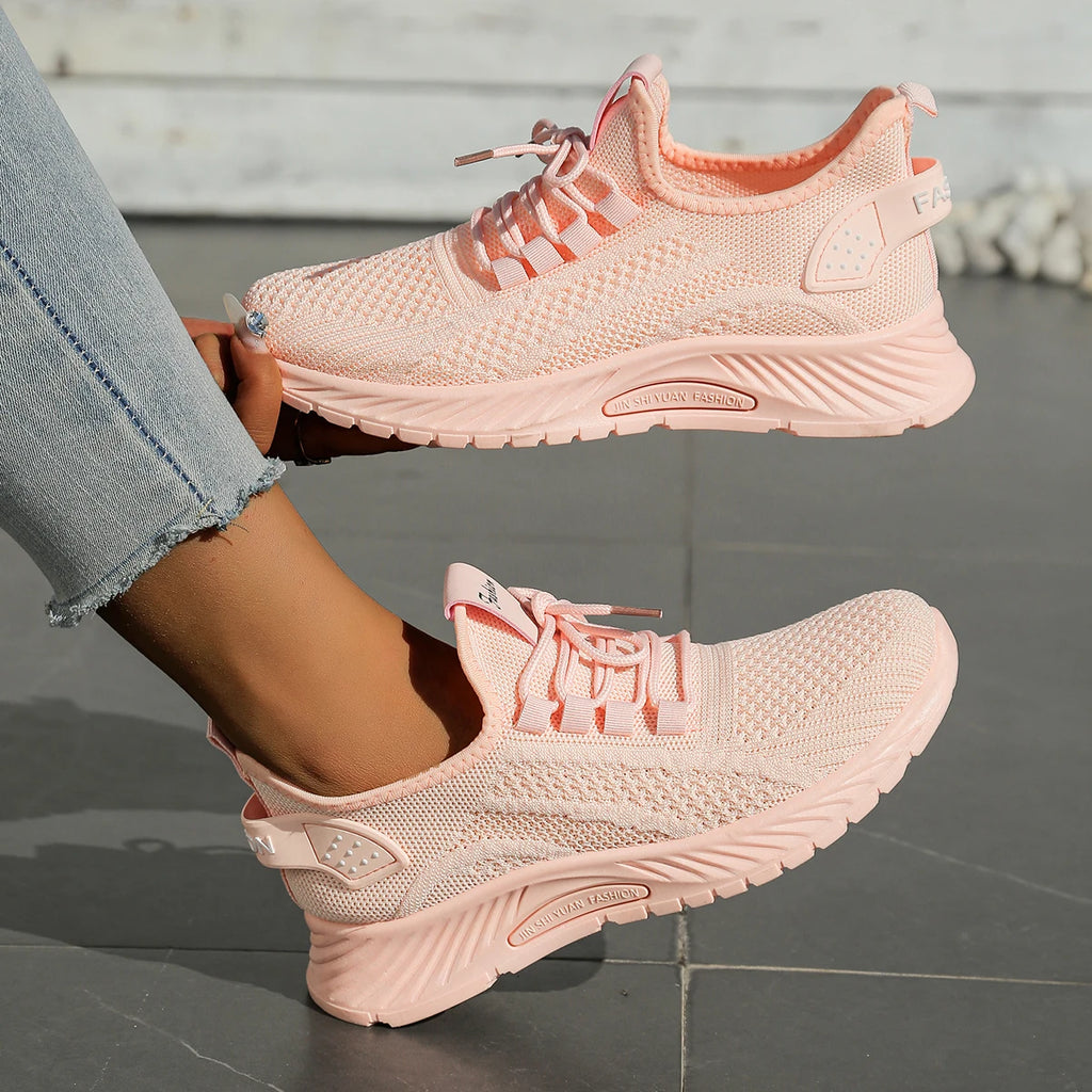 Women’s Casual Fly-Weaving Sneakers (SA1806) — Lightweight, Breathable Lace-Up | Fall 2025 Trend