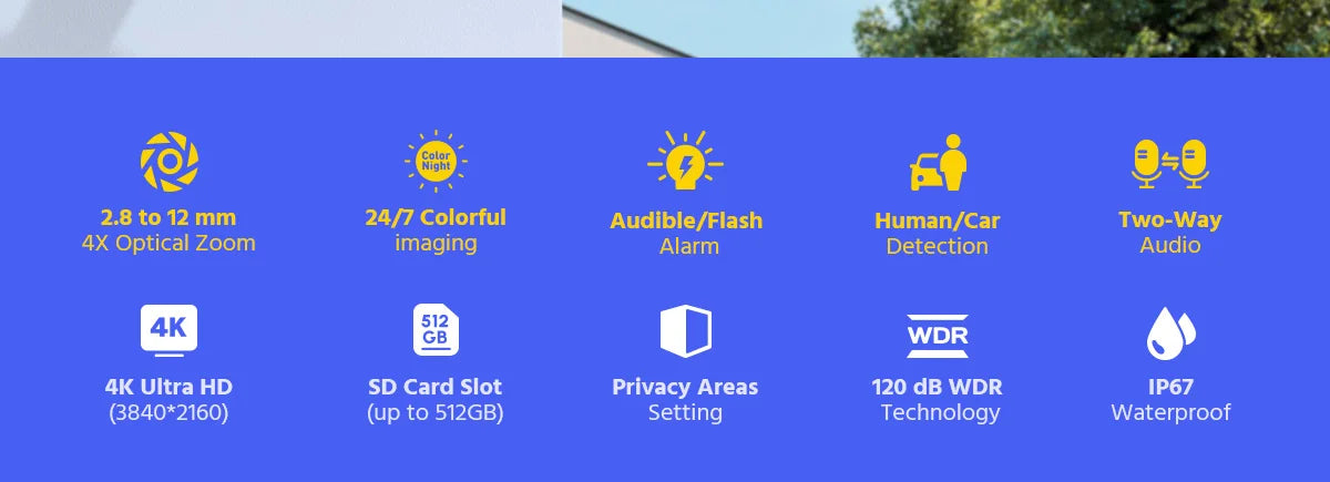 ANNKE H.265+ 4K Ultra HD IP Camera 4X Optical Zoom Dome Camera Home 8MP Night Vision Security Camera 2.8mm poe camera outdoor 4k