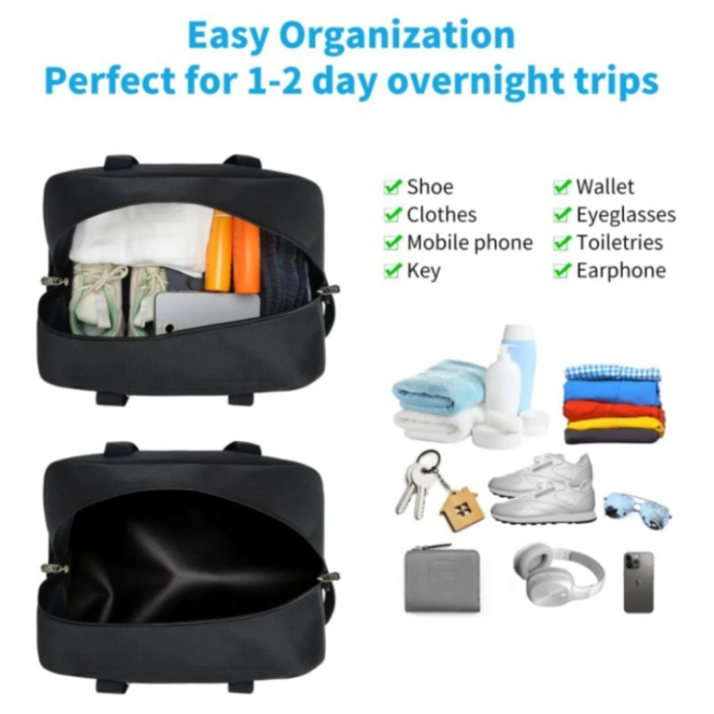 Fitness bag, handbag crossbody bag,luggage bag, lightweight multi compartment,double zipper design,suitable for overnight travel