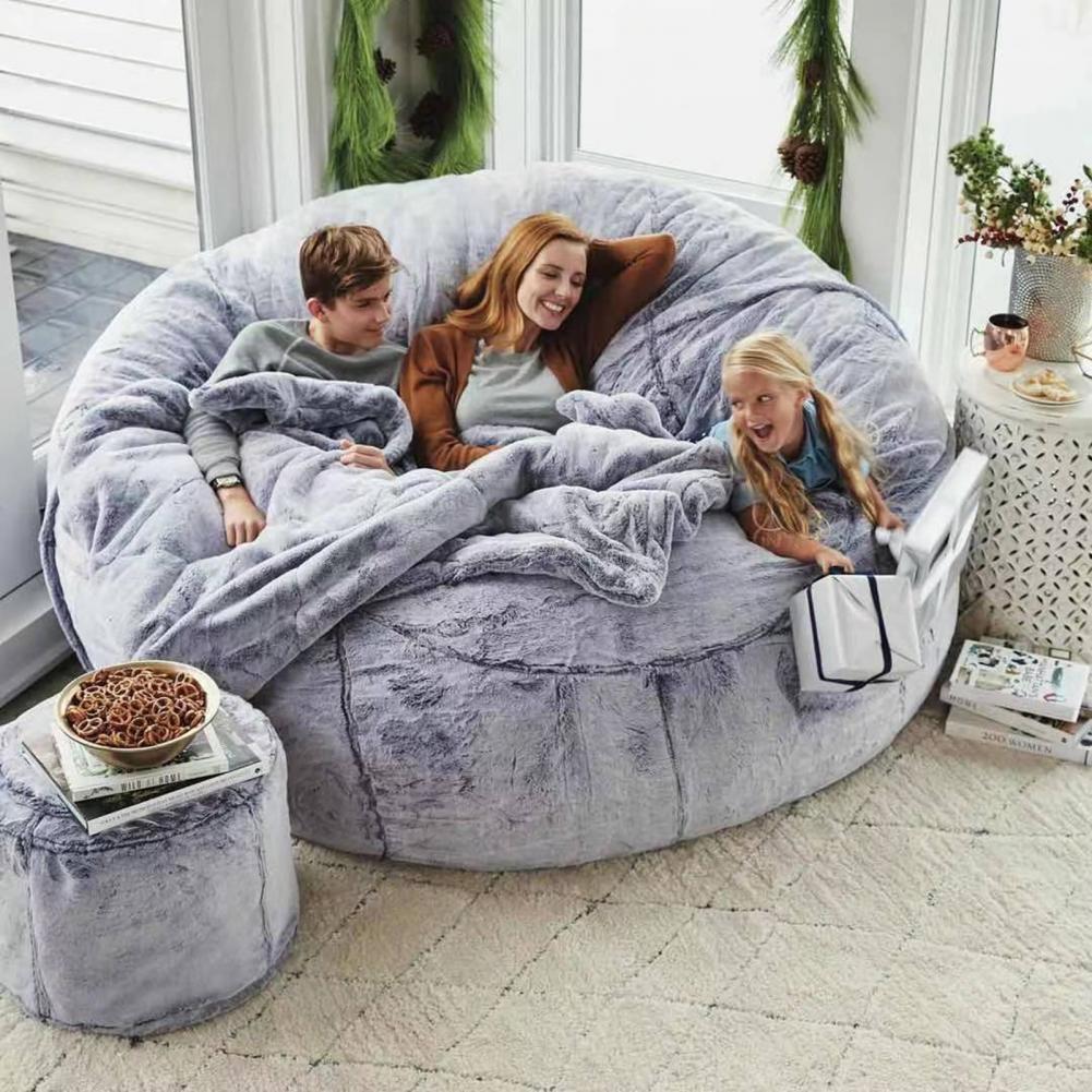 2022 New Bean Bag Sofa Bed Pouf No Filling Stuffed Giant Beanbag Relax Lounge Chair Tatami Futon Floor Seat Furniture