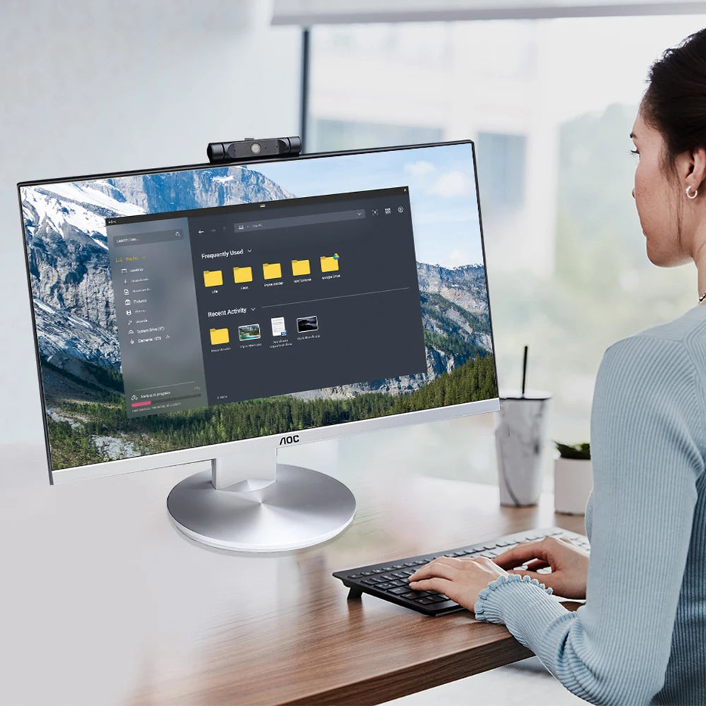 AOC 23.8″ All-in-One — Ryzen 5 5600G, 16GB RAM, 512GB SSD, Windows 11 Home, Wi-Fi, Adjustable Stand