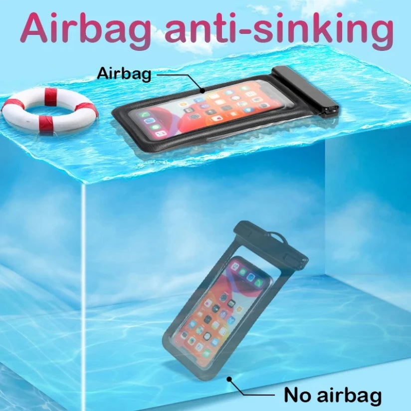 Floating Airbag Waterproof Swim Bag Phone Case For iPhone 13 14 15 16 Pro Max Samsung S23 S25 Xiaomi 15 Huawei P30 20 Lite Cover