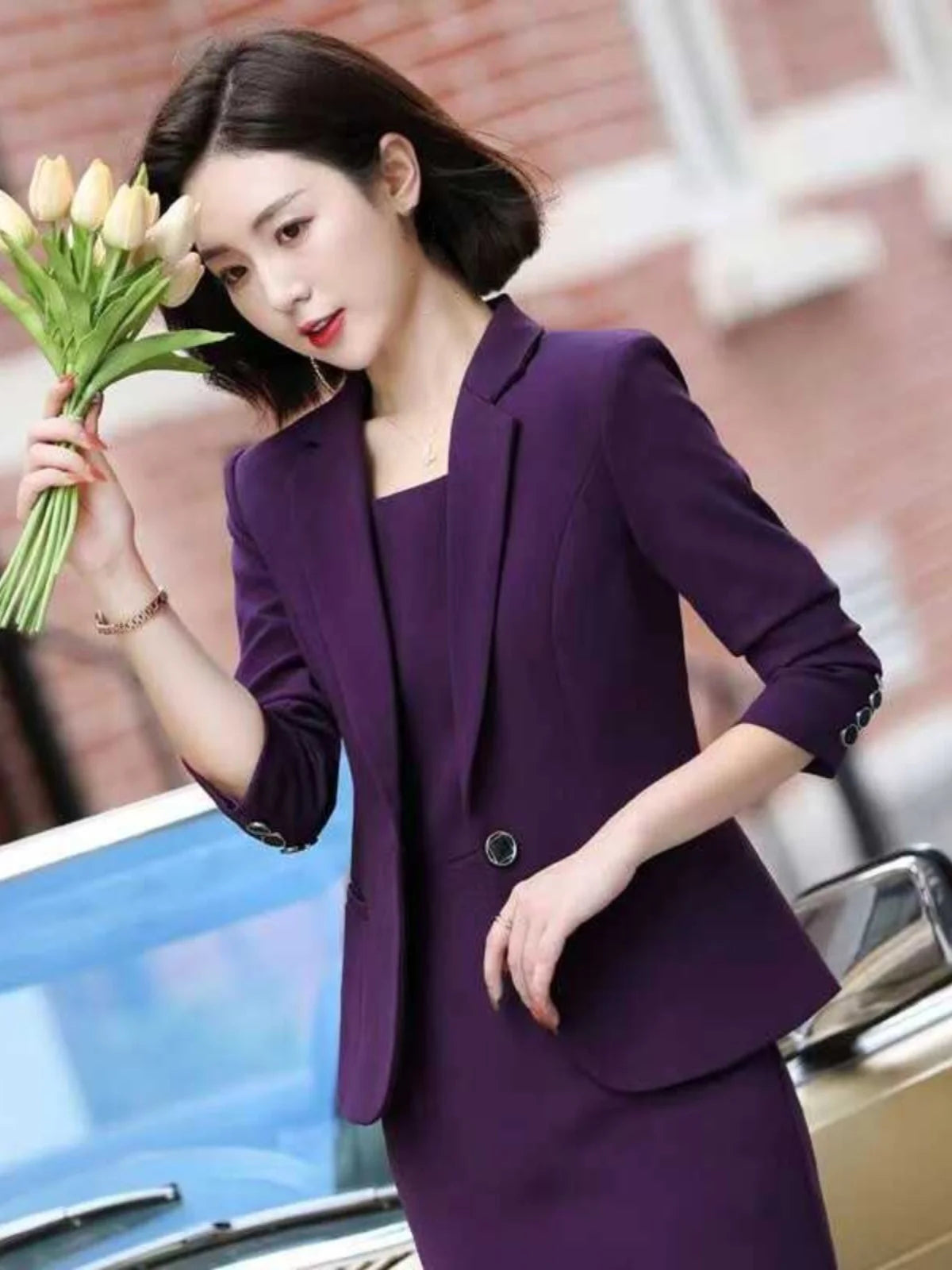 plus Size Profional Suit Set Dr Autumn Outerwear High Waist Slim Fit Two Piece Korean Sle Commute Faion Ensemble