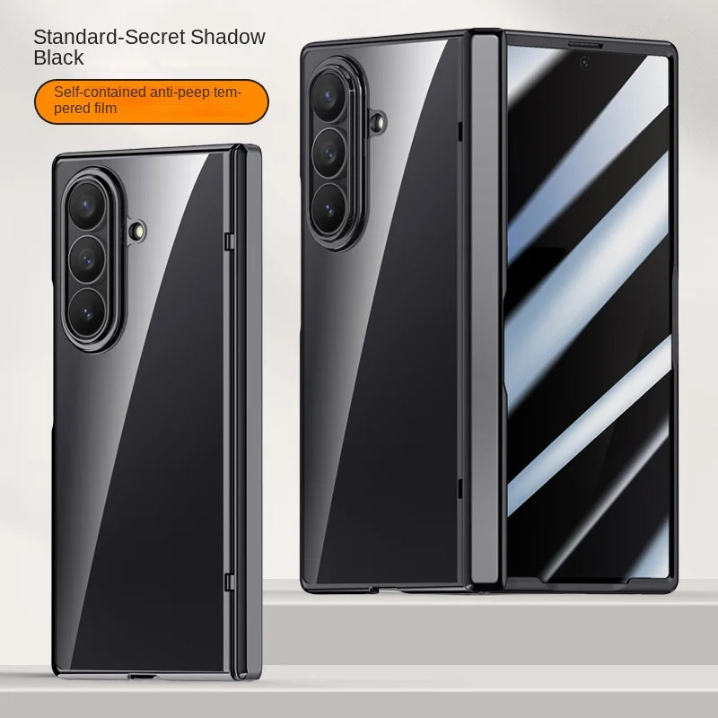 For Samsung Galaxy Z Fold 7 electroplated magnetic case with integrated tempered glass front film anti-fingerprint phone case