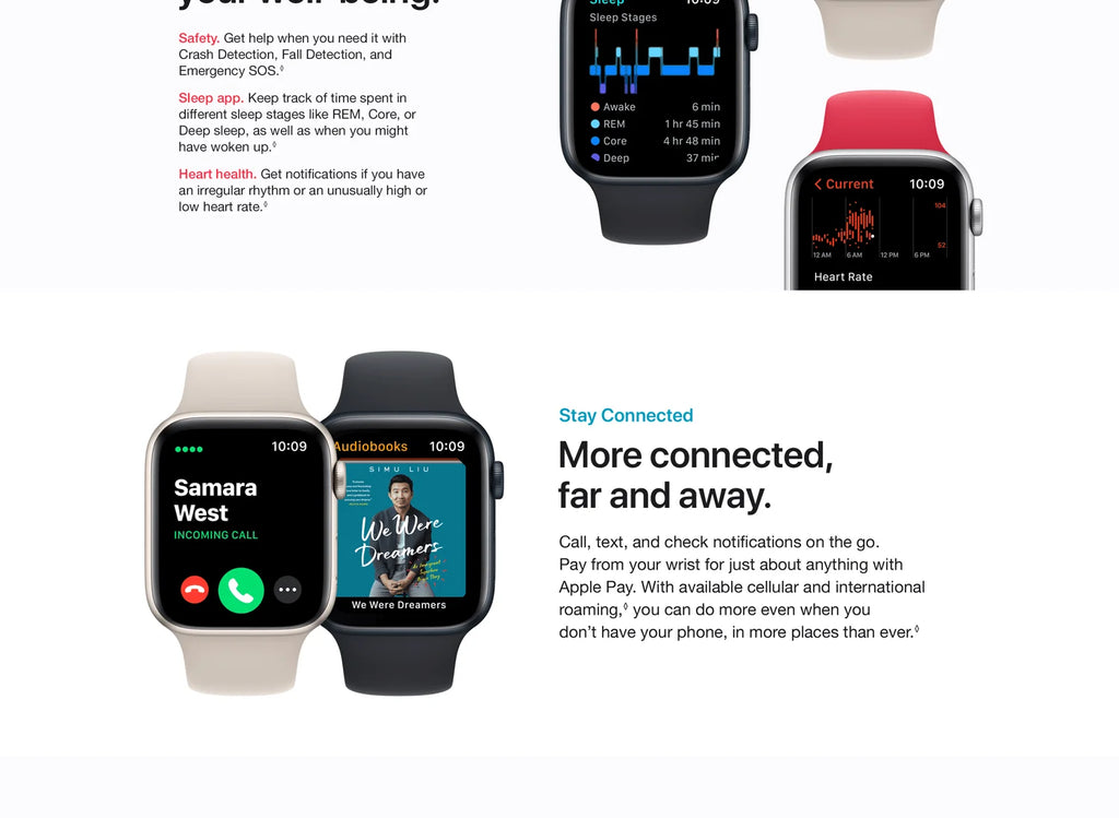 Apple Watch SE (2nd Gen) GPS Smartwatch — Aluminum Case + Sport Band