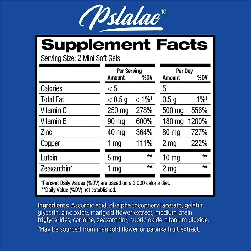 AREDS 2 Eyes Capsules - Contains Lutein and Zeaxanthin To Support Vision and Macula Health, Relieve Eye Fatigue - 120 Capsules