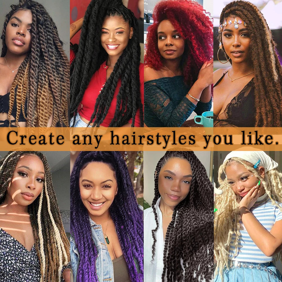 DONGHOU Marley Twist Braiding Hair — 18" Synthetic Afro Twist for Faux Locs & Crochet (1–6 Packs)