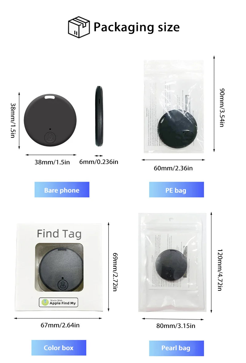 MIJIA Smart Bluetooth Tracker — Compatible with Apple Find My, Anti-Lost GPS Tag for Keys, Wallet, Car, or Bike (Waterproof, 38mm)