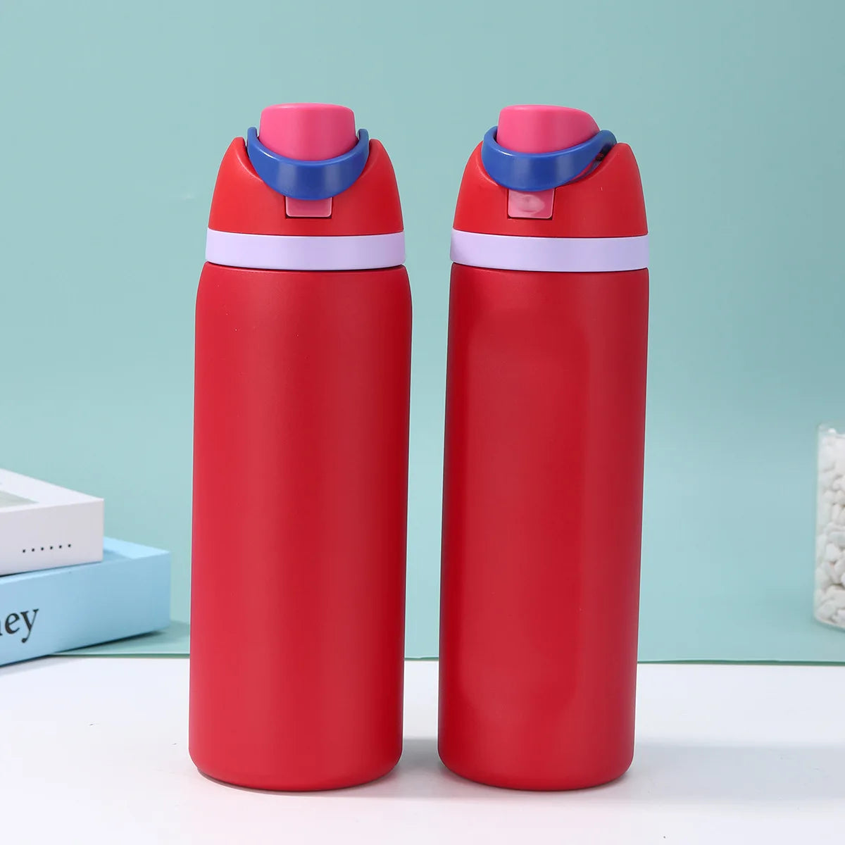 Multi-color push-button lid thermos cup portable large capacity for home office daily use