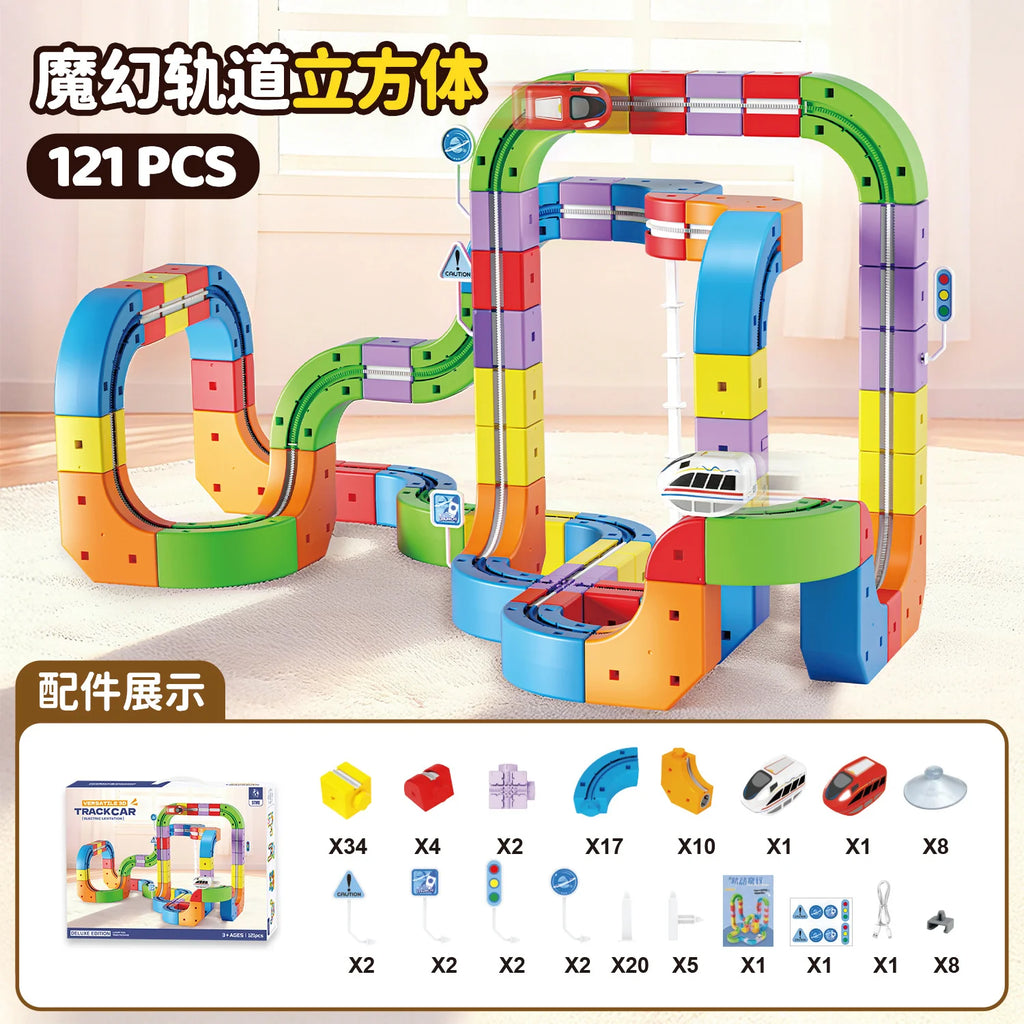 Montessori Toy 2025 Latest Educational Toys Assembly Magic Track Train Set Children'S Toys Non-Remote Control Rail Car Gift Box