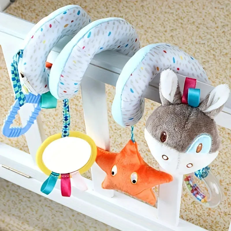 Baby Car Seat Stroller Crib Toys Plush Spiral Activity Stroller Mobile Hanging Toy for Infant Pram Crib Mobile Toy for Newborn