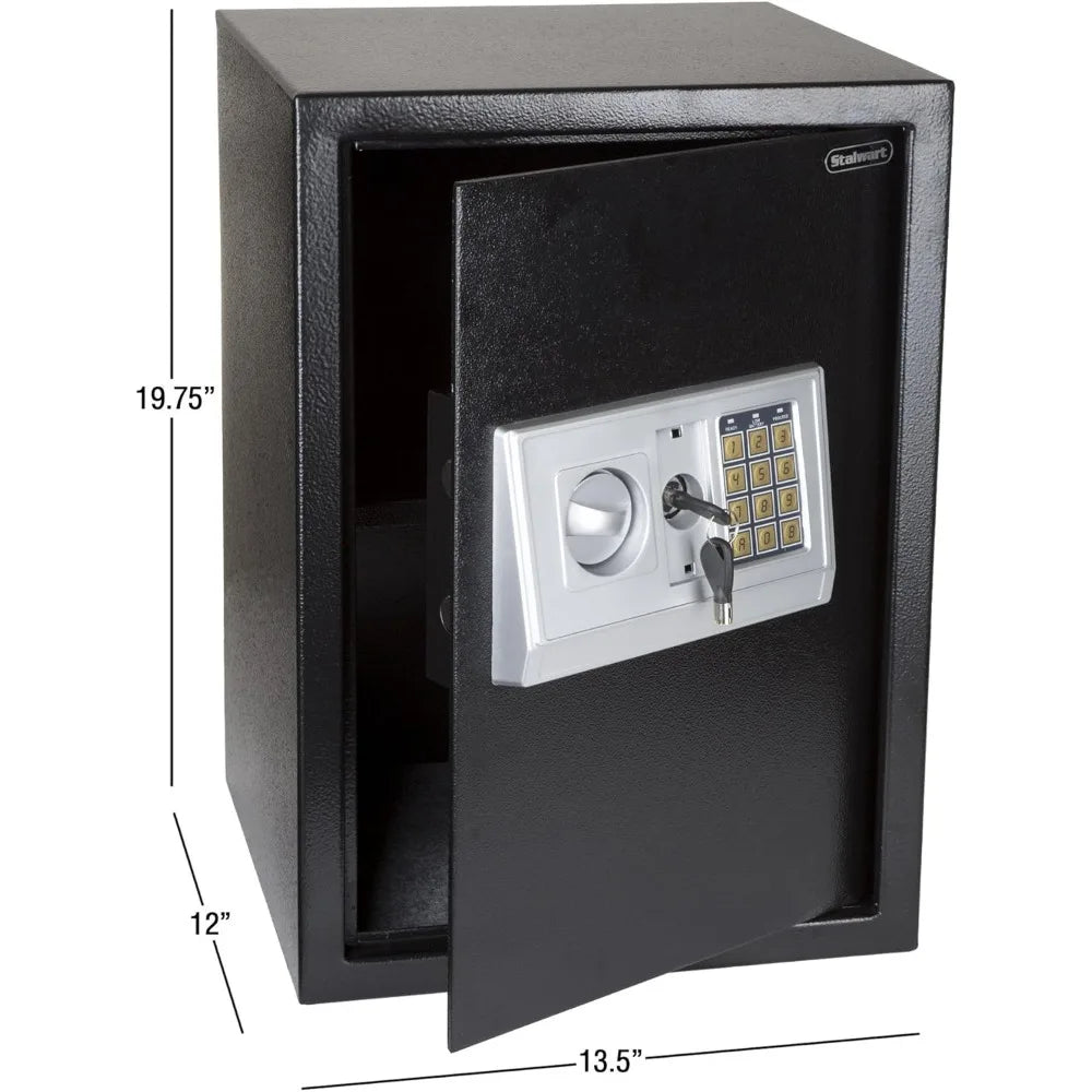 Portable Steel Safe — 1.68 cu ft, Keypad + Keys, Alarm, Wall/Floor Mount