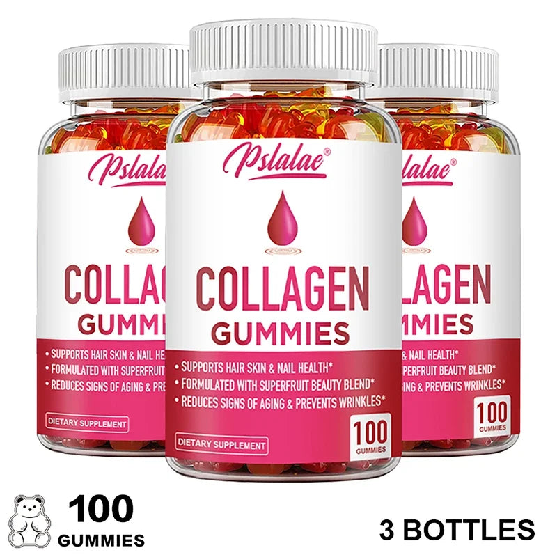 slalae Collagen Gummies – Type I & III for Skin, Hair, Nails & Joint Support | Antioxidant Wellness, Non-GMO (30/60/100 Gummies)