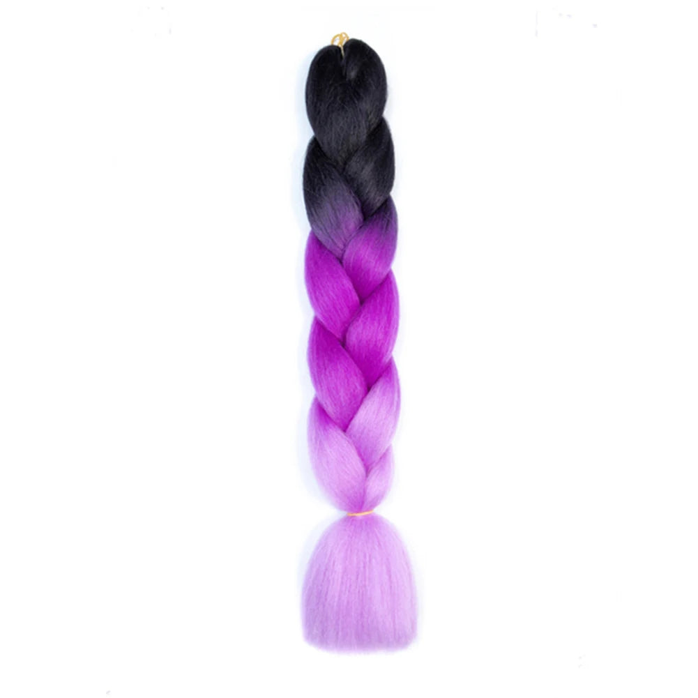 Jumbo Braids Extensions — 24" Synthetic Kanekalon Yaki Straight (Afro Ombre Piano Color)