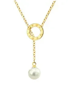 Merci Girl 18K Gold-Plated Triple-Layer Pendant Necklace — Stainless Steel, Waterproof & Colorfast