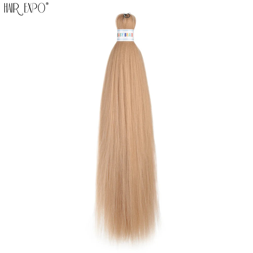 26Inch Easy Braids Hair Synthetic Colourful Pre Stretched Braiding Hair Extensions Jumbo Braids Ombre Yaki Long Straight Hair