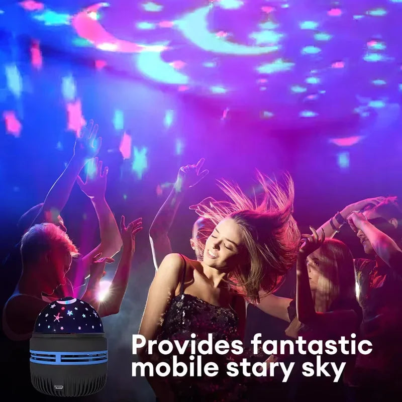 USB Rotating Starry Sky Projector Night Light (Moon & Stars)