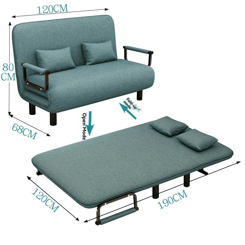 Modern folding sofa bed apartment small apartment simple single and double folding sofa with armrest