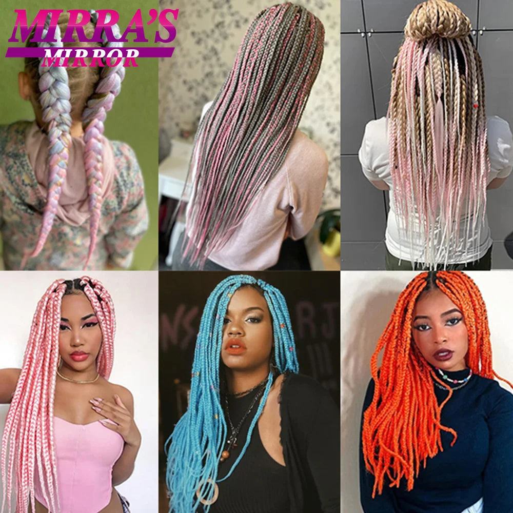 Corlorful Synthetic Jumbo Braids Hair Extensions 28 Inch Braiding Hair Pre Stretched Yellow Blue Green Red Pink Purple Braids