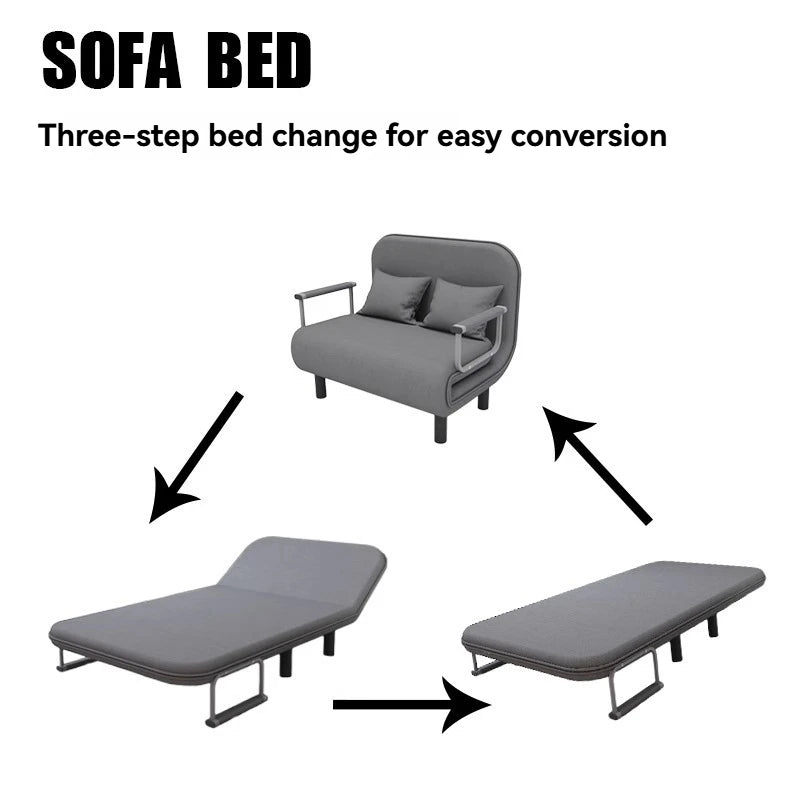 Modern folding sofa bed apartment small apartment simple single and double folding sofa with armrest